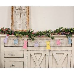 Glittered Wooden Easter Egg & Bunny Garland