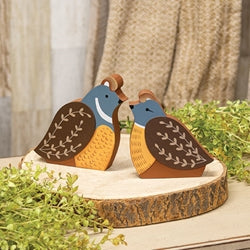2/Set - Chunky Wooden Quail Sitters