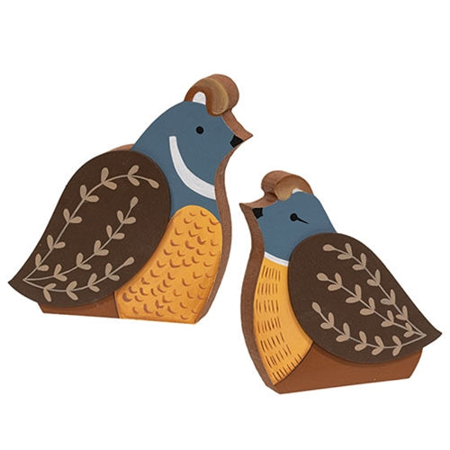 2/Set - Chunky Wooden Quail Sitters