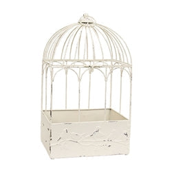2/Set - Distressed Metal Birds On Branches Birdcages