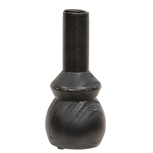 Black Wooden Curvy Taper Holder