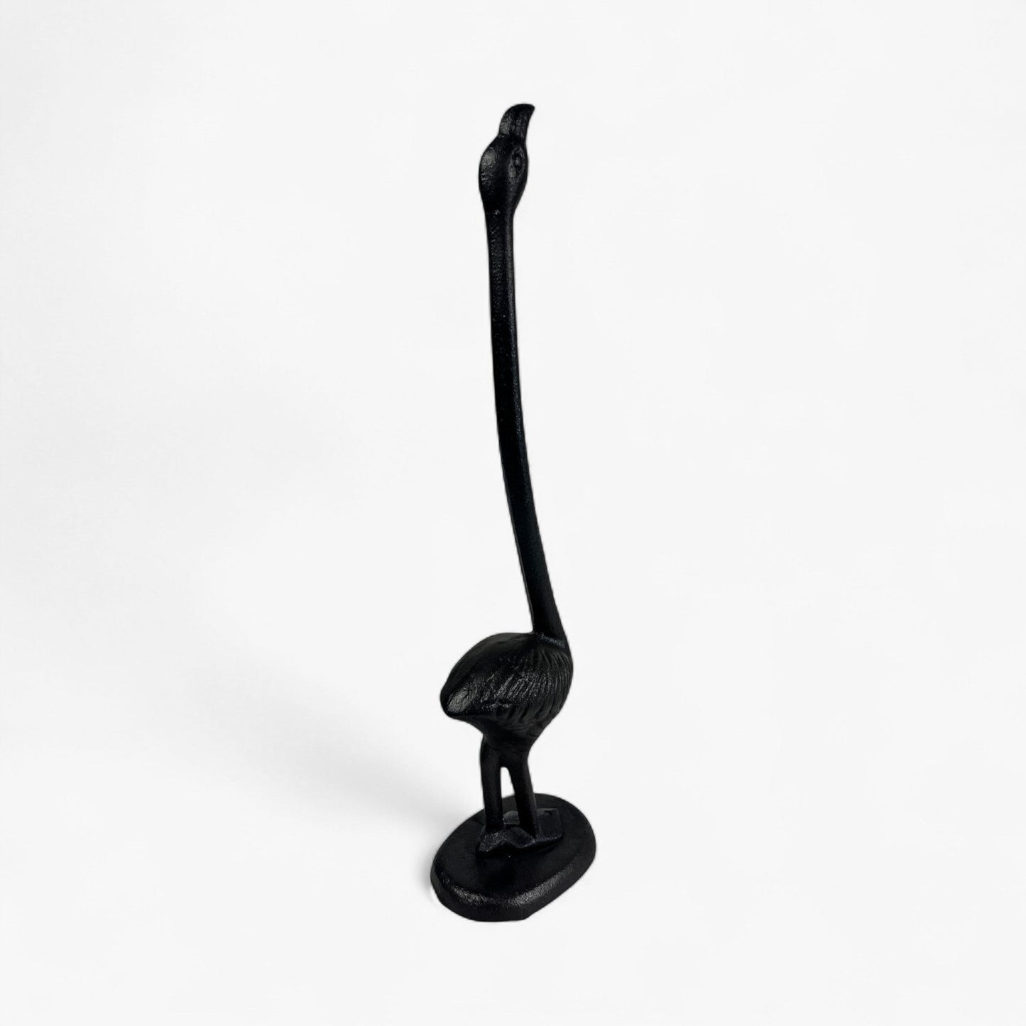 Flamingo Toilet Paper Holder Cast Iron Black Kitchen Decor