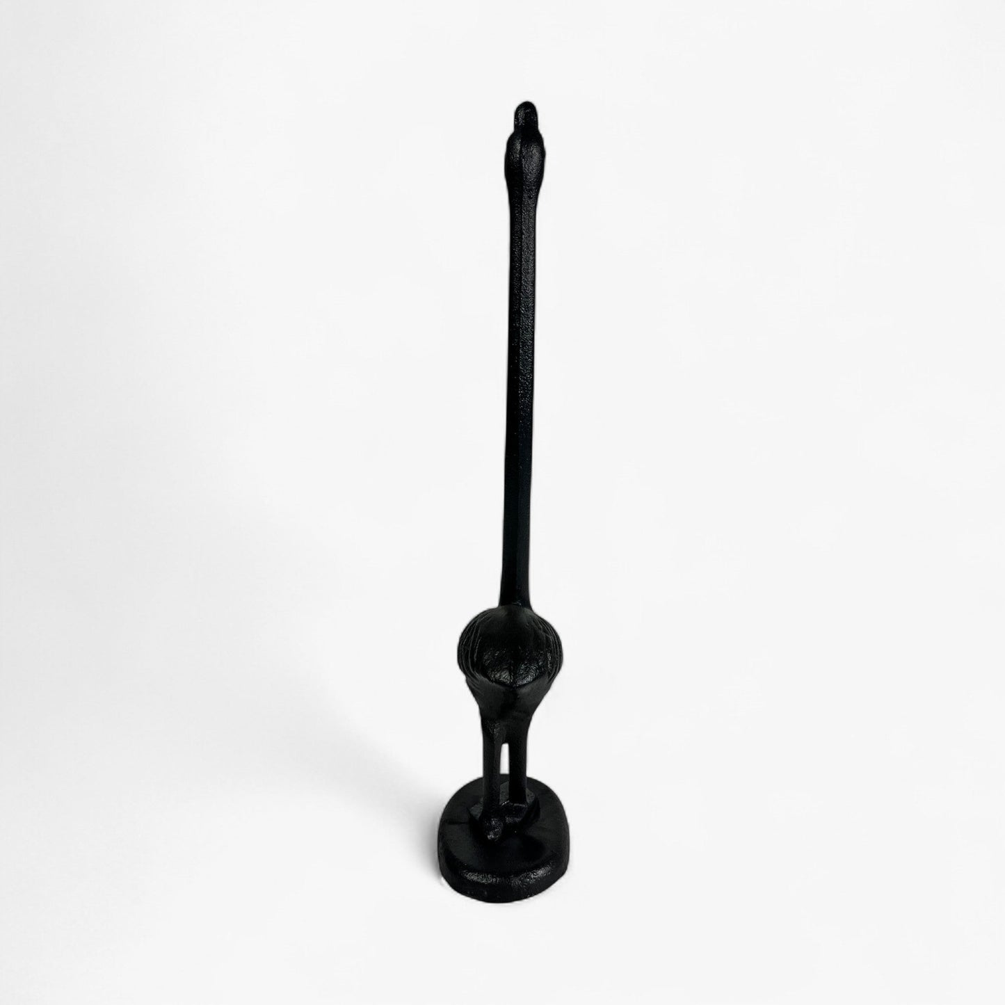 Flamingo Toilet Paper Holder Cast Iron Black Kitchen Decor