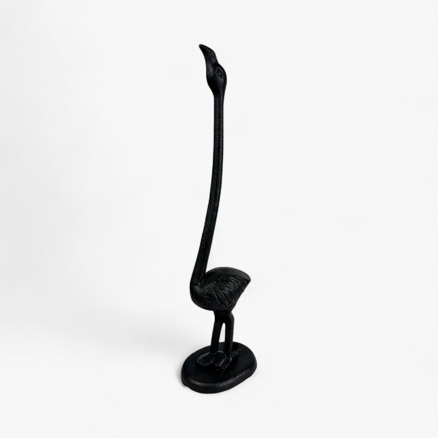 Flamingo Toilet Paper Holder Cast Iron Black Kitchen Decor