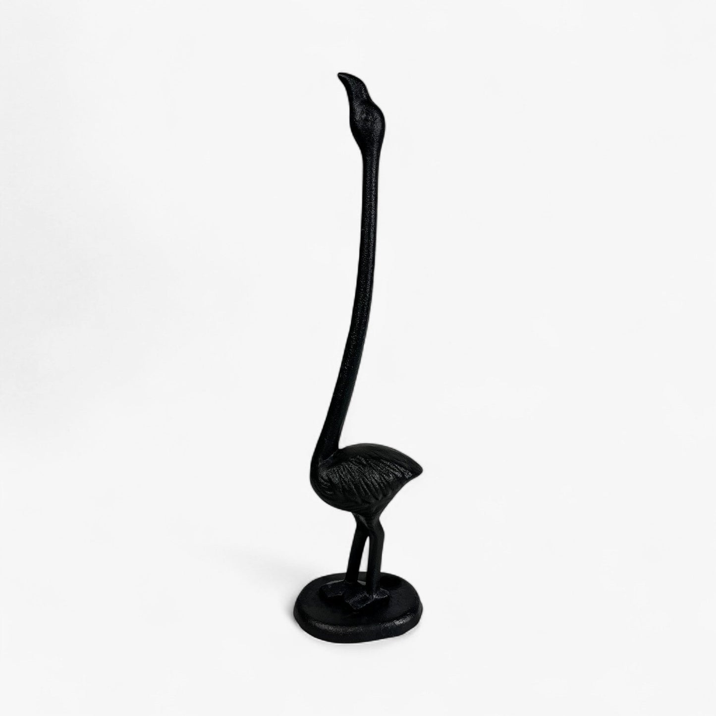 Flamingo Toilet Paper Holder Cast Iron Black Kitchen Decor