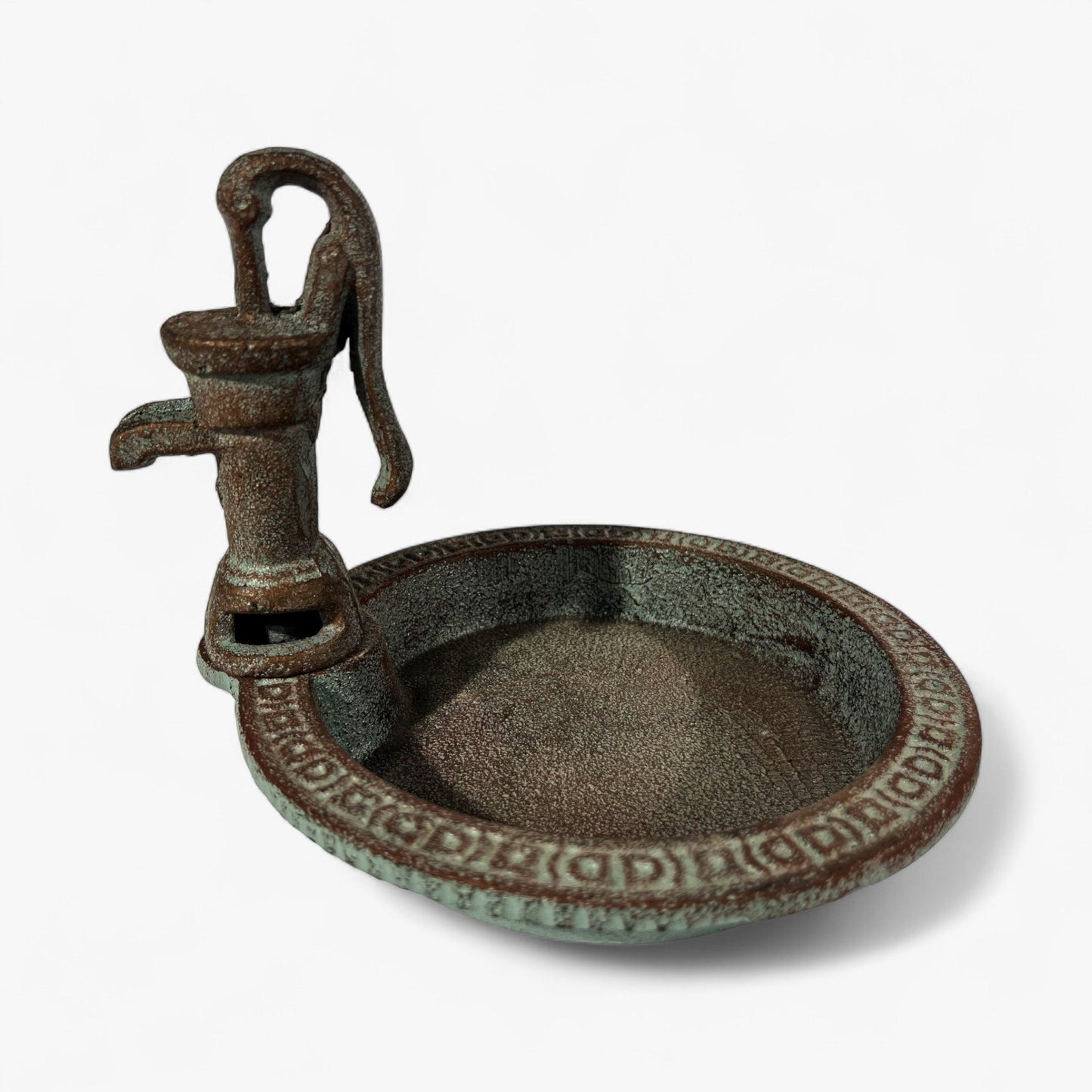 Water Pump Bird Bath Cast Iron Rustic Garden Decor