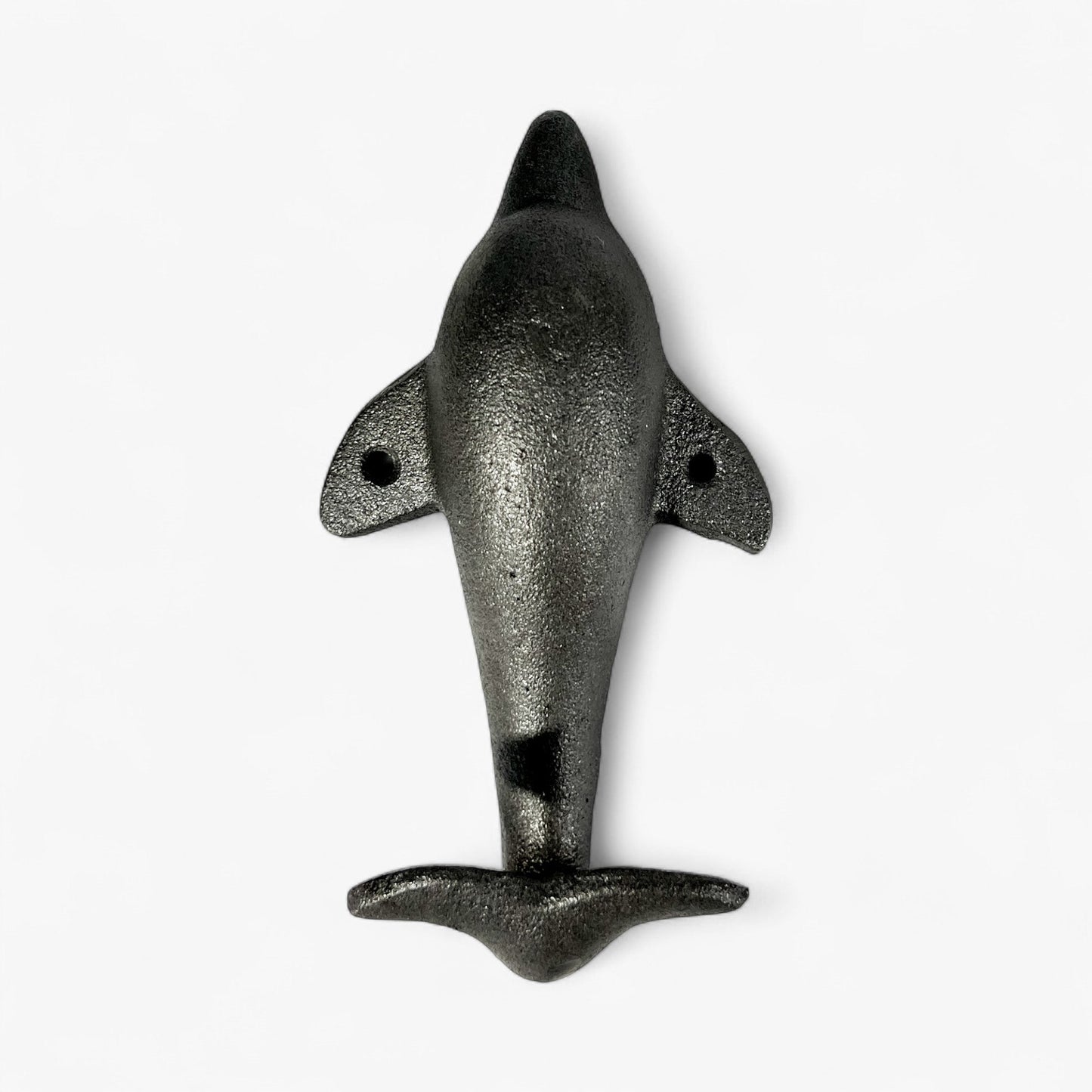 Dolphin Tail Wall Hook Coastal Decor, Natural Iron Finish