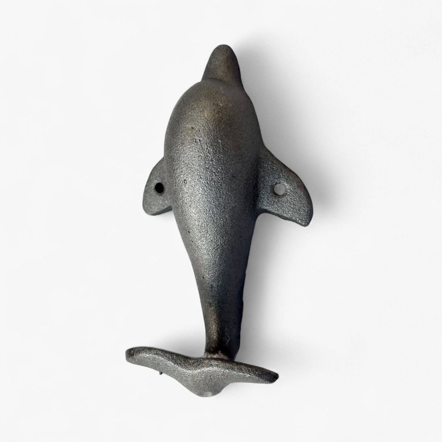 Dolphin Tail Wall Hook Coastal Decor, Natural Iron Finish