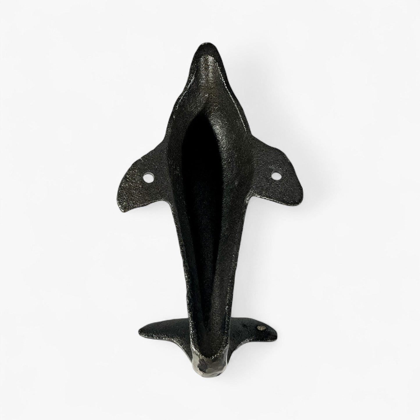 Dolphin Tail Wall Hook Coastal Decor, Natural Iron Finish