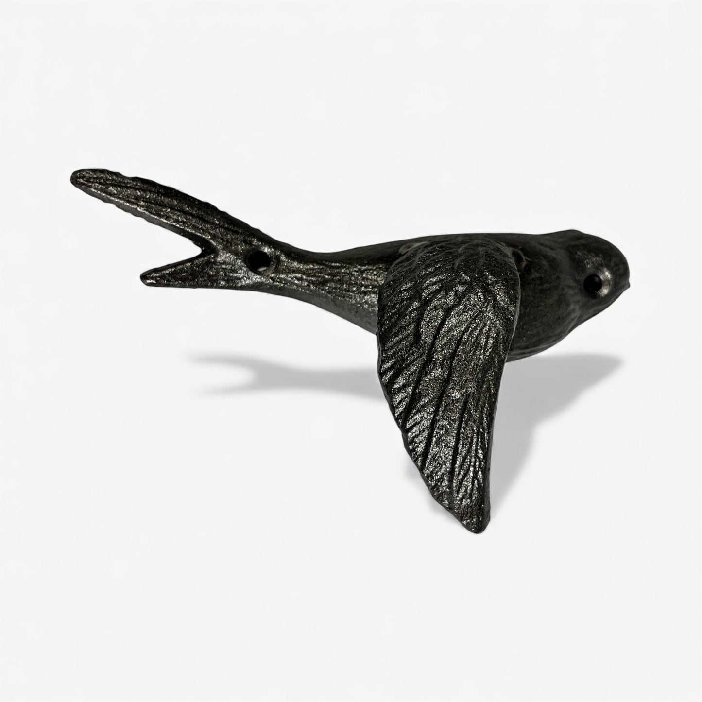 Bird Wall Hooks Set of 4, Rustic Home Decor, Natural Iron Finish
