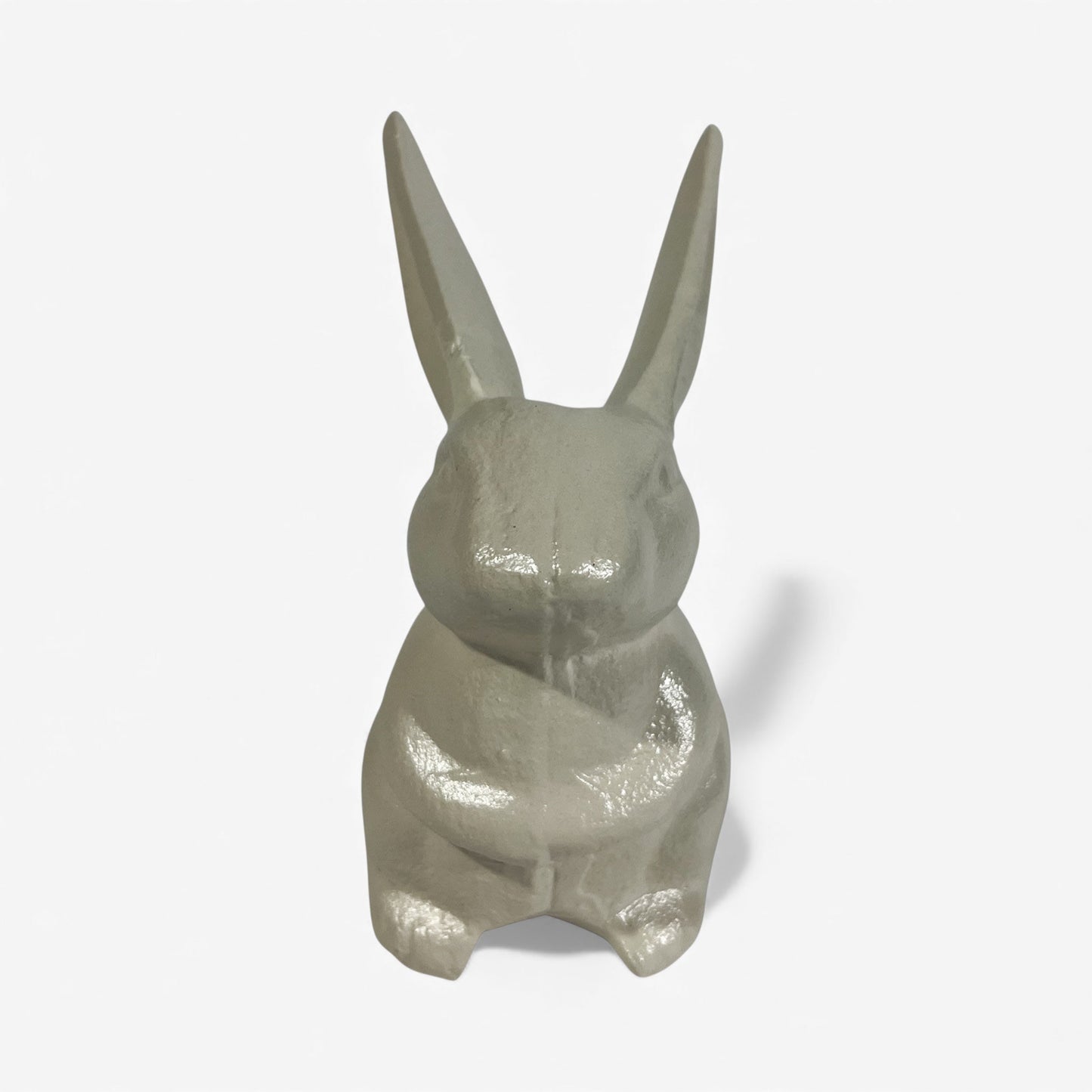 Bunny Statue Cast Iron Cream Garden or Indoor Decor