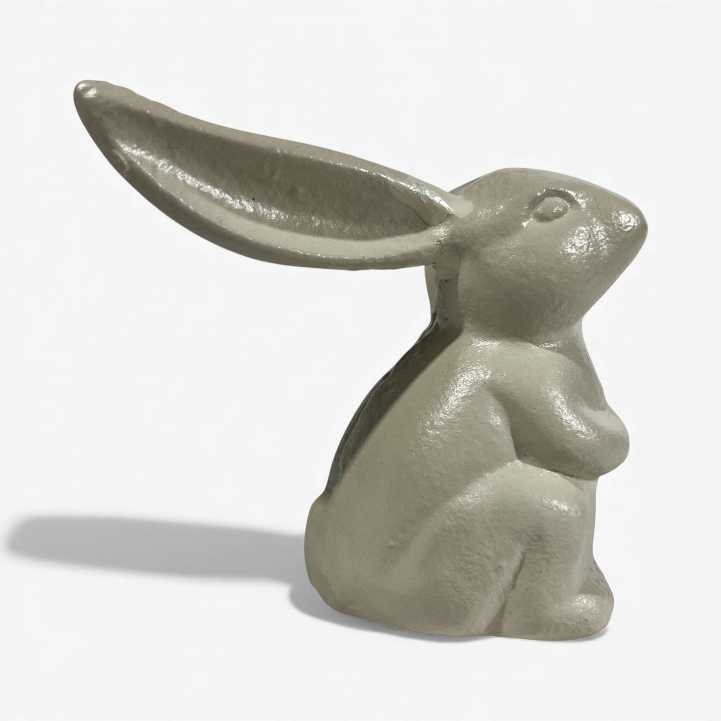 Bunny Statue Cast Iron Cream Garden or Indoor Decor