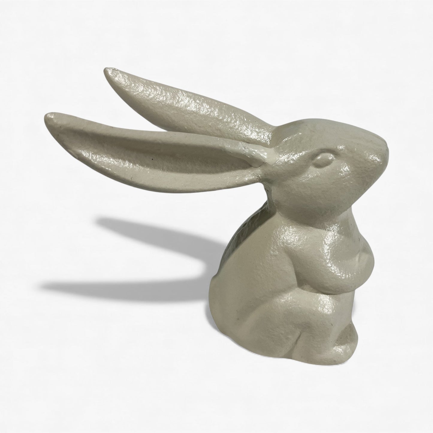 Bunny Statue Cast Iron Cream Garden or Indoor Decor