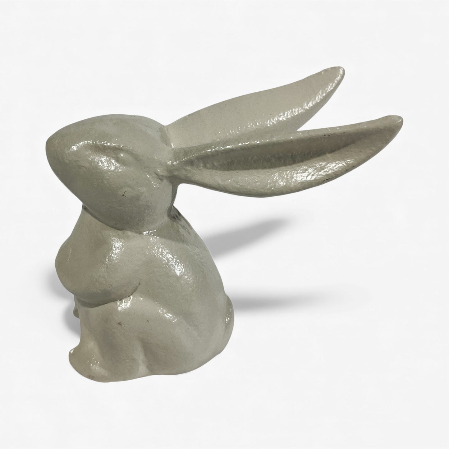 Bunny Statue Cast Iron Cream Garden or Indoor Decor