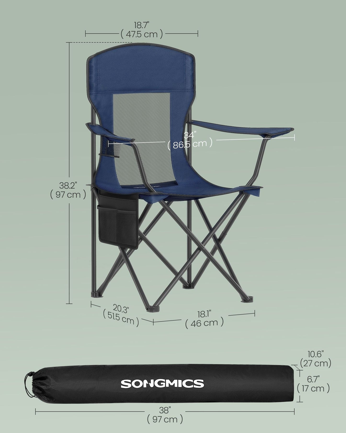 Foldable Sports Chairs Set of 2