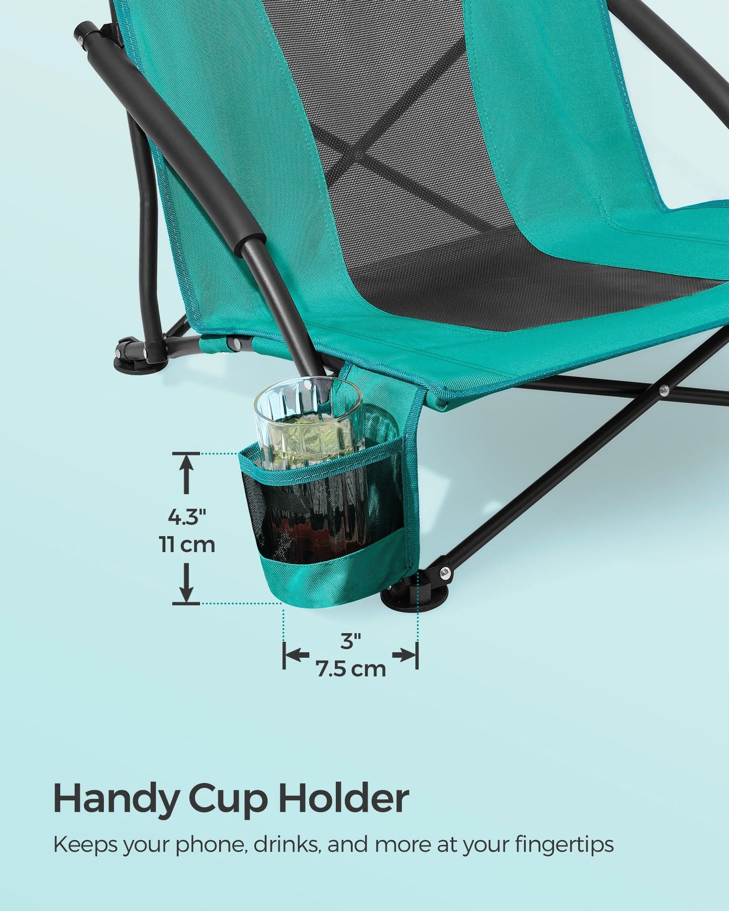 Portable Outdoor Beach Chair with High Backrest