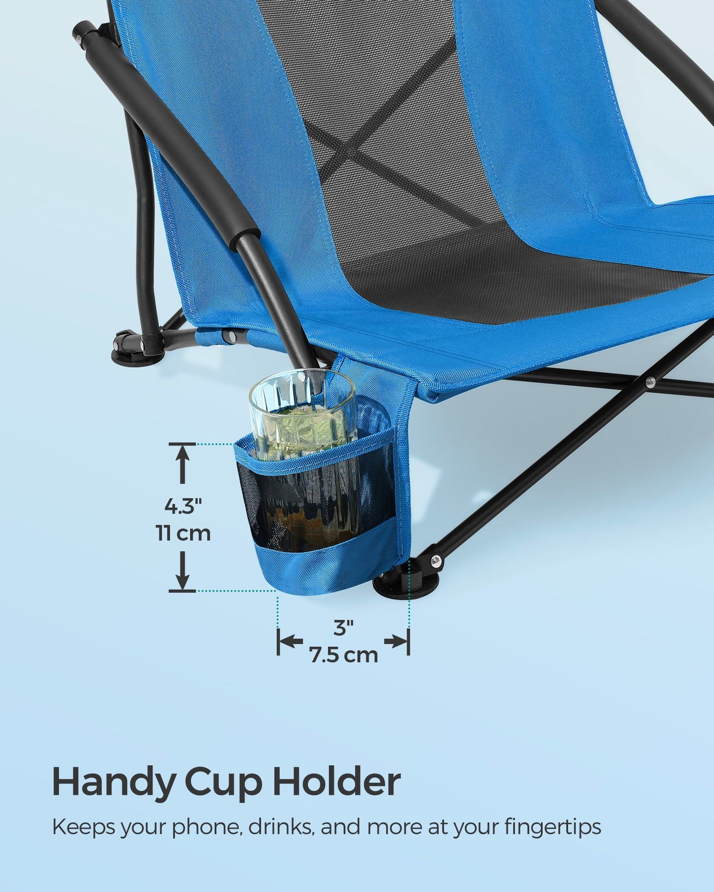 Portable Outdoor Beach Chair with High Backrest