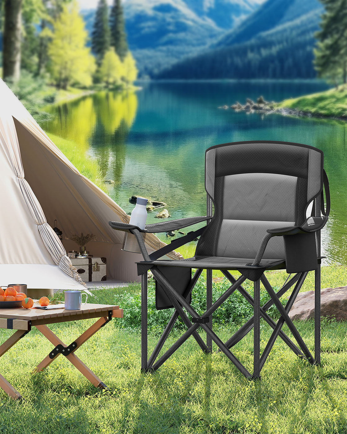 Camping Chair with Foam Padding, Foldable