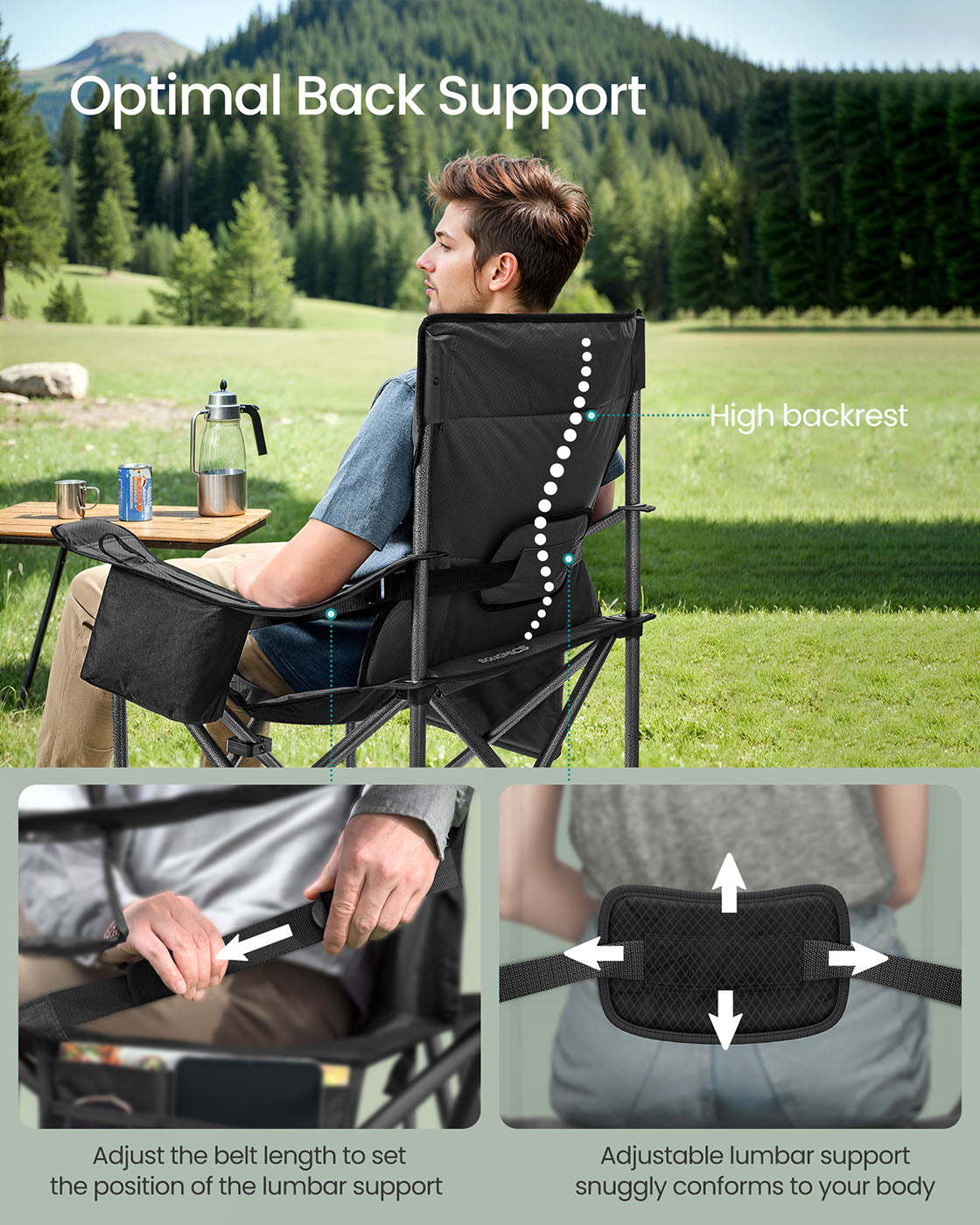 Camping Chair with Foam Padding, Foldable