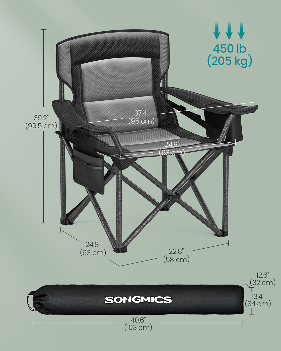Camping Chair with Foam Padding, Foldable