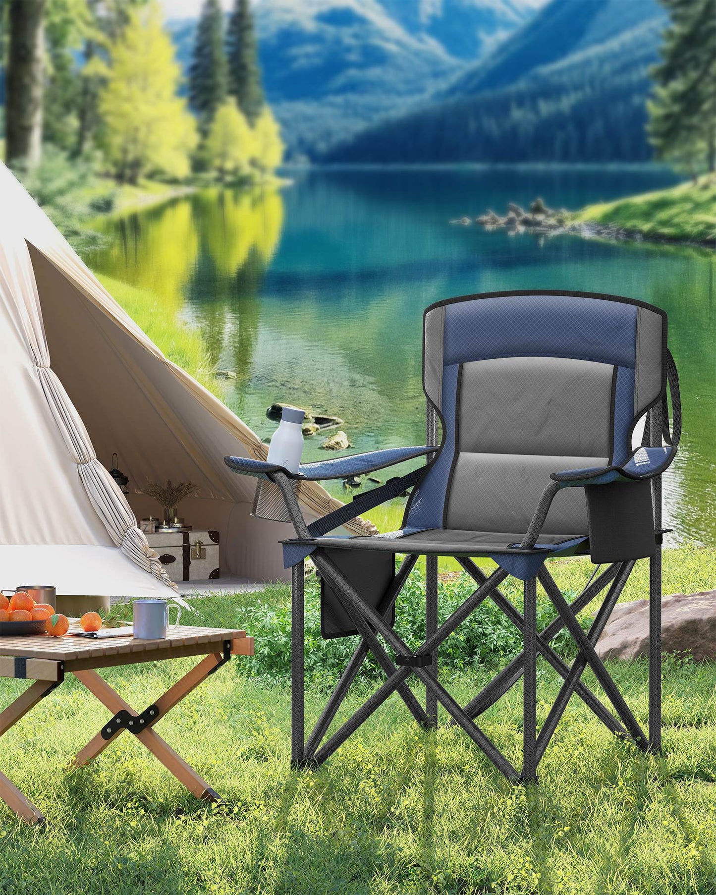 Camping Chair with Foam Padding, Foldable