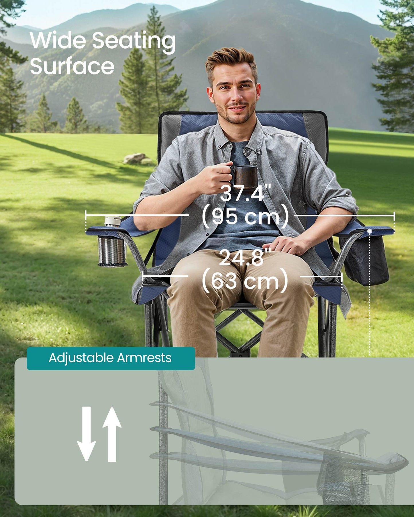 Camping Chair with Foam Padding, Foldable