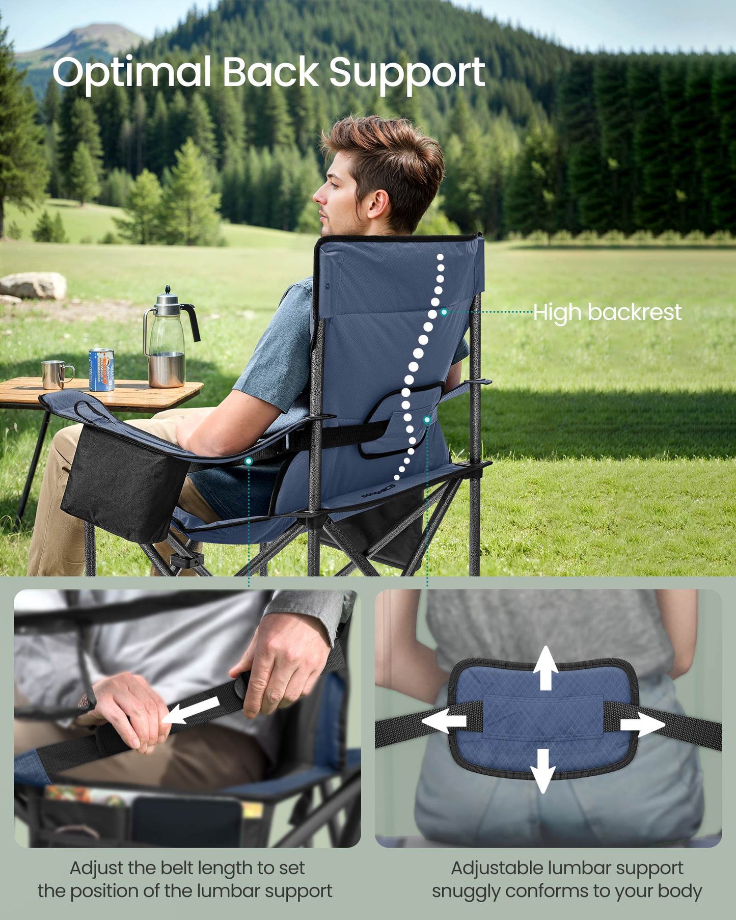 Camping Chair with Foam Padding, Foldable