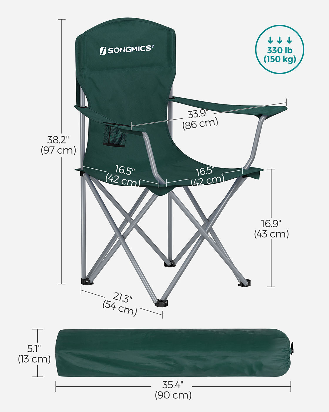 Set of 2 Folding Camping Chairs