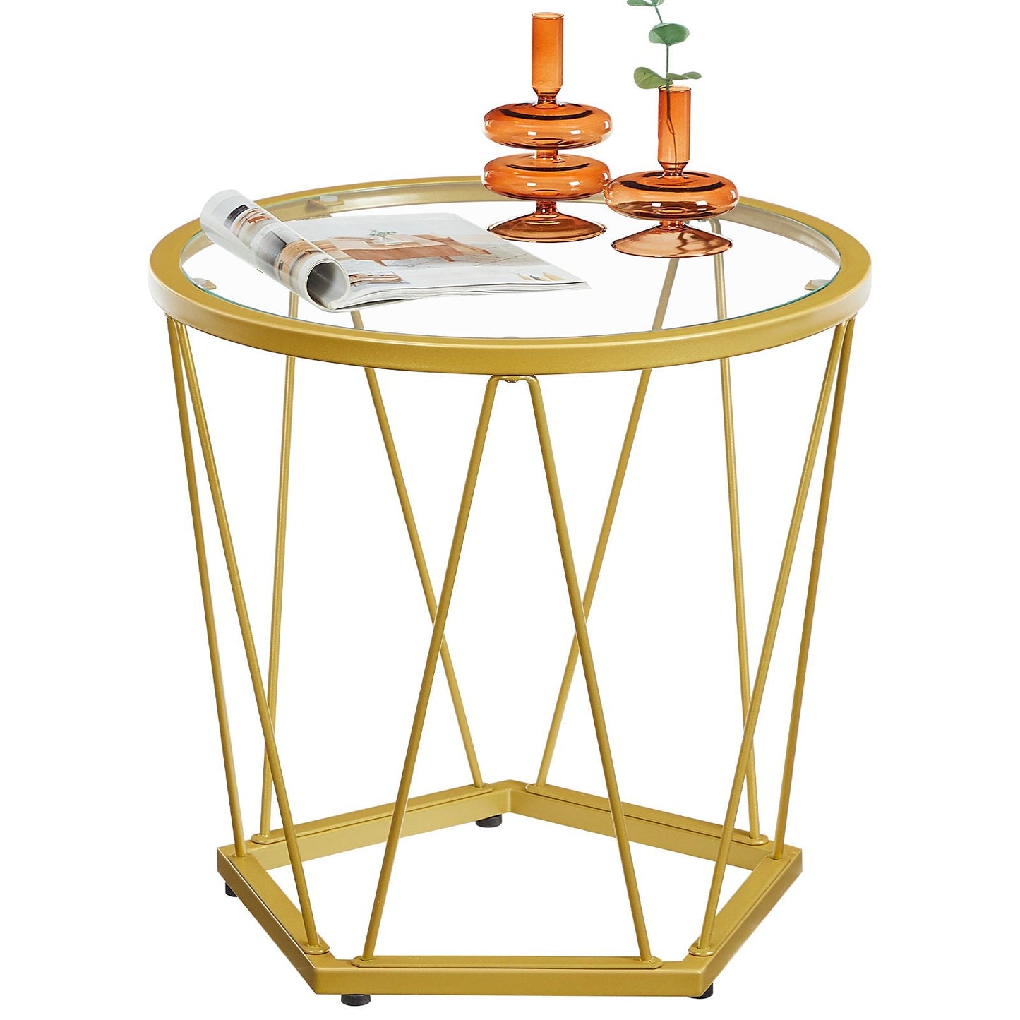 round coffee table set of 2 - gold