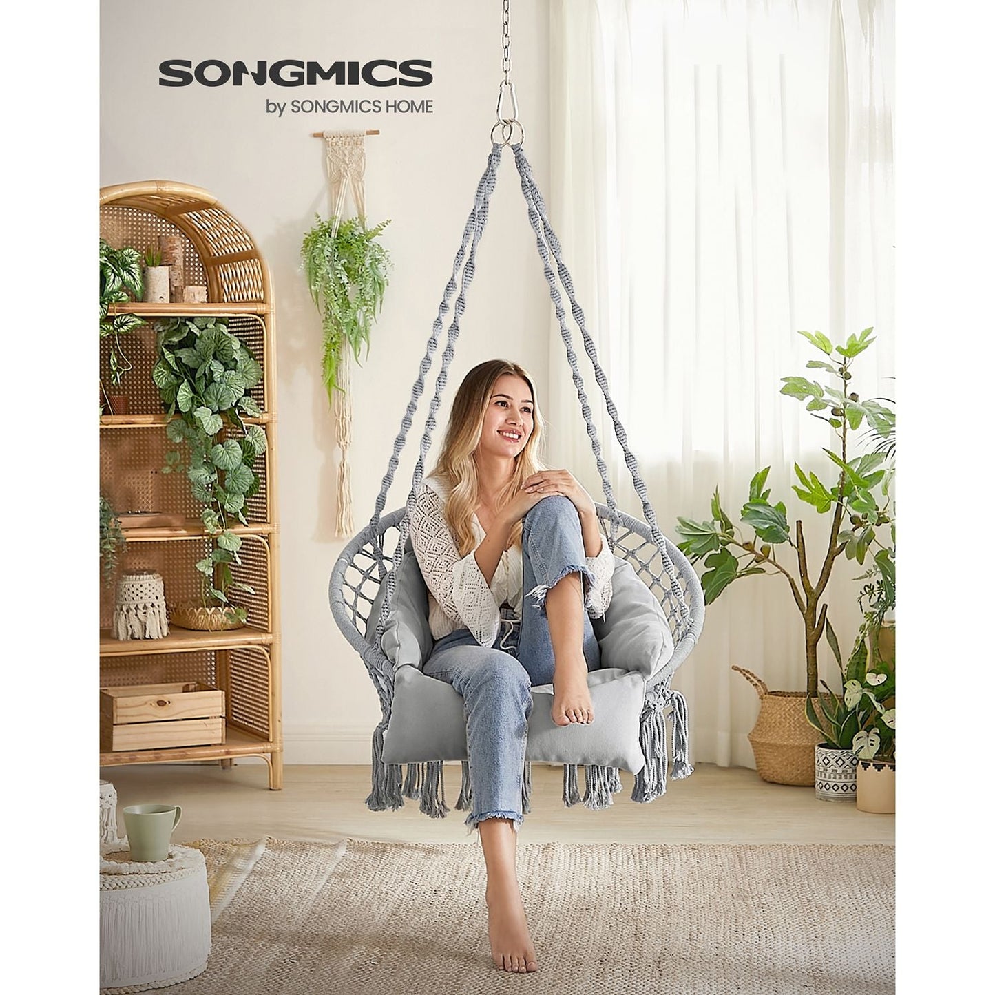 Hammock Chair with Large, Thick Cushion