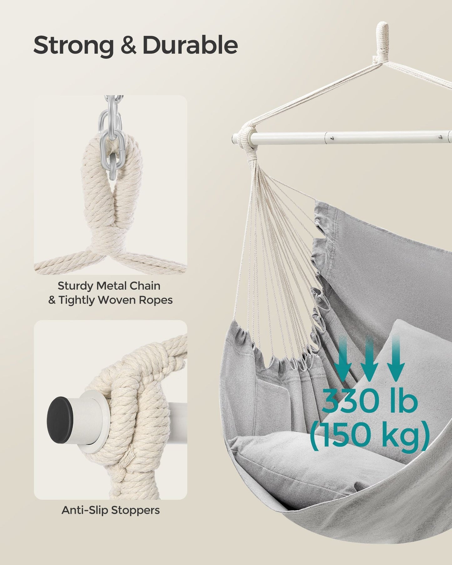 Hammock Chair with 2 Cushions