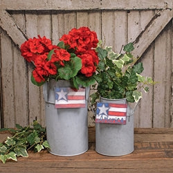 2/Set - Wooden America Flag Doodle Ornaments