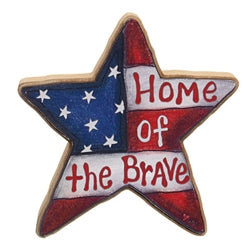 2/Set - Land of the Free & Brave Wooden Doodle Star Sitters