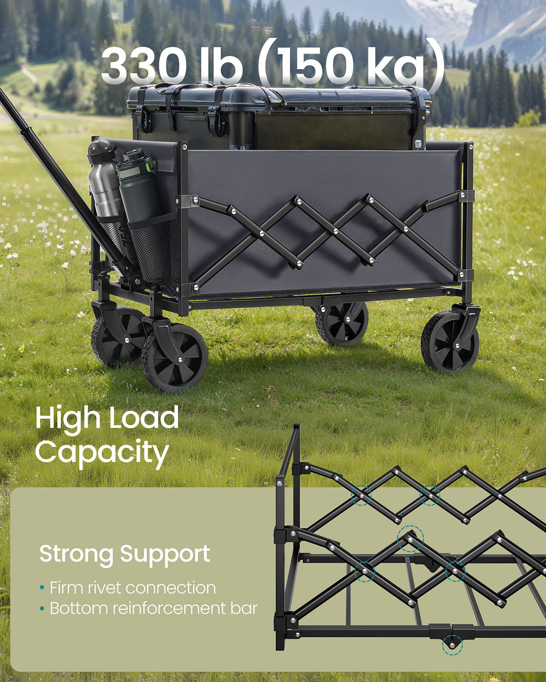 Portable Wagon Collapsible with Wheels
