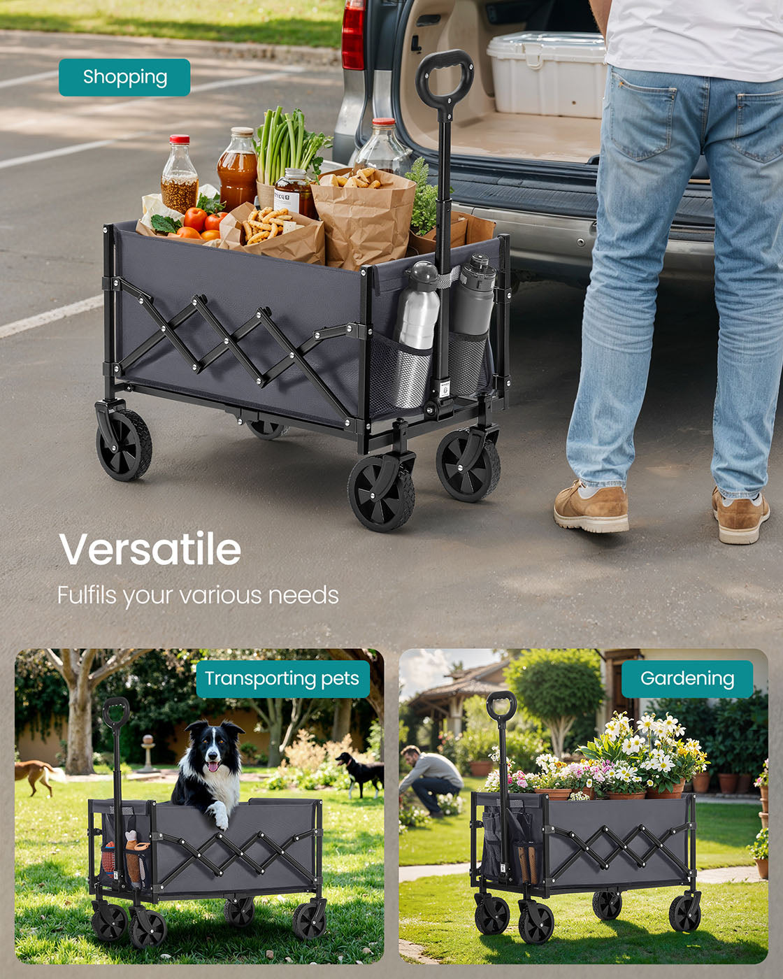 Portable Wagon Collapsible with Wheels