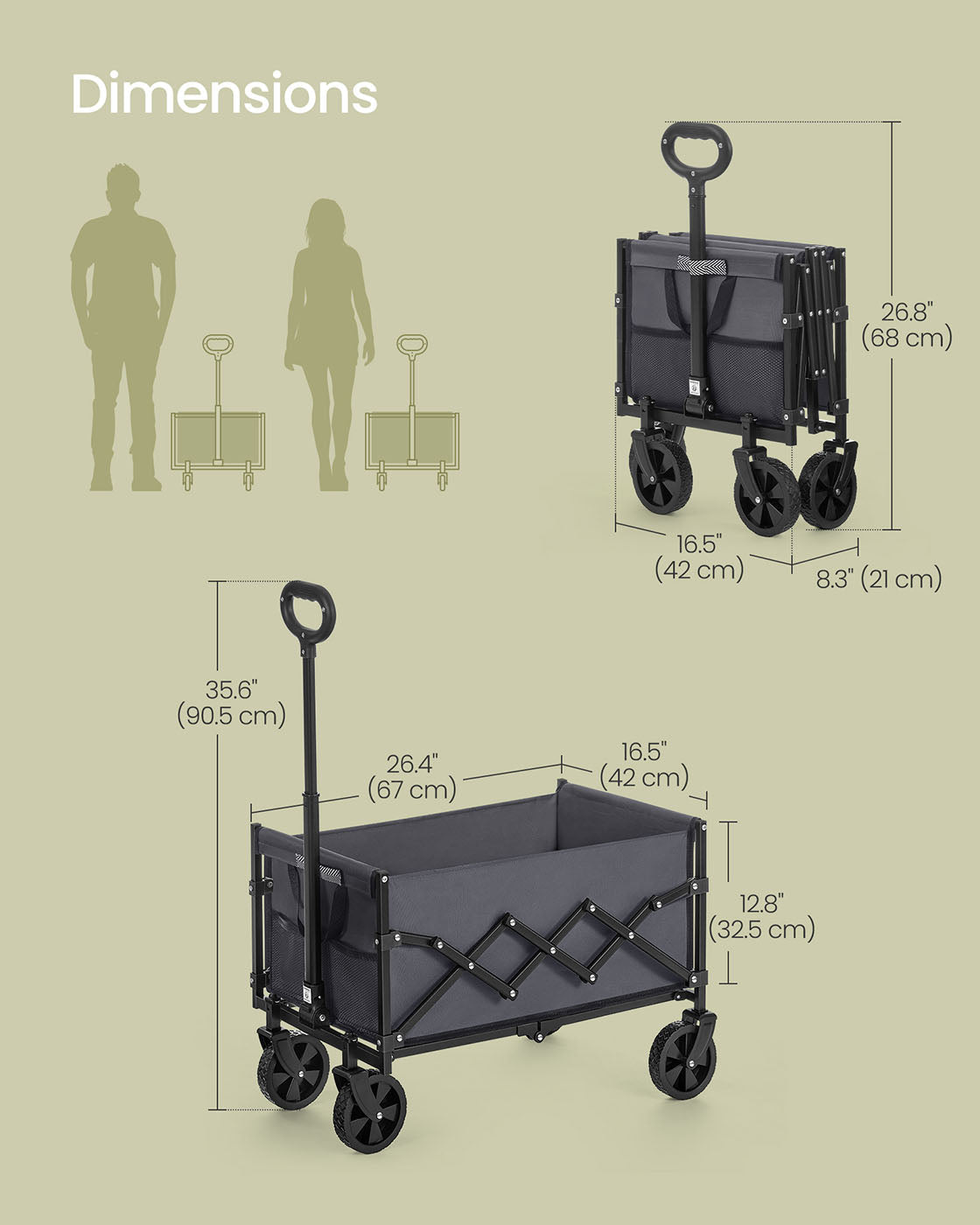 Portable Wagon Collapsible with Wheels