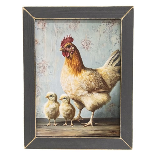 Mama Chicken & Babies Framed Print - 12x16