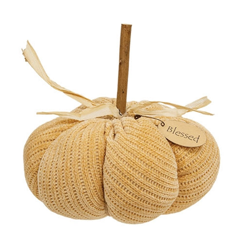 Light Orange Blessed Sweater Pumpkin - 7.5" dia.