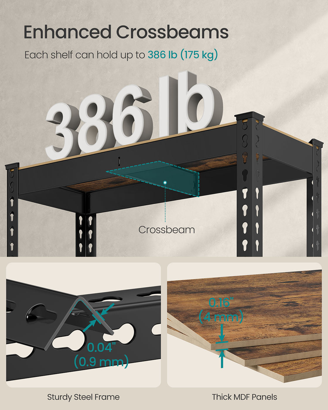 5-Tier Storage Shelves for Study Shed Basement