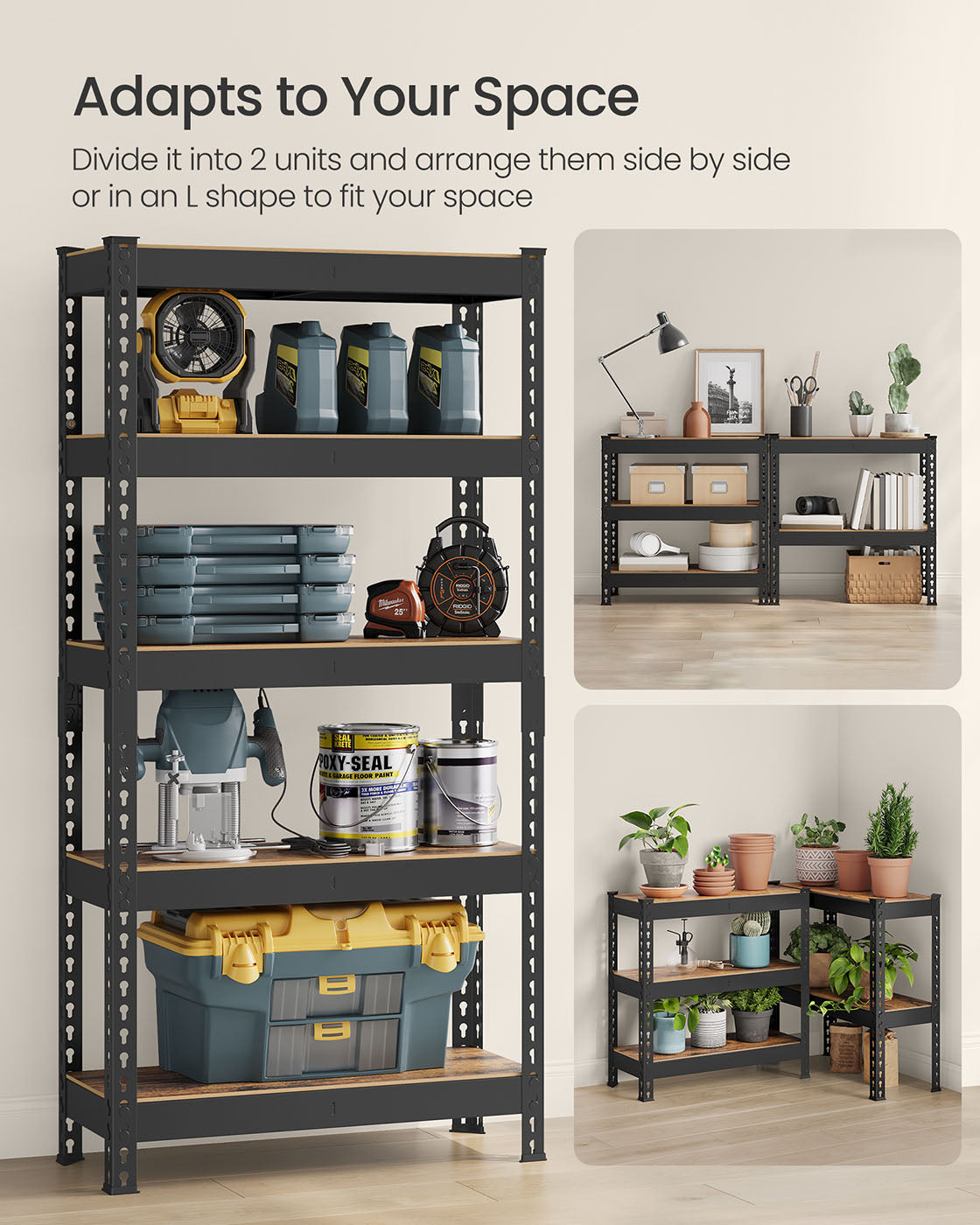5-Tier Storage Shelves for Study Shed Basement