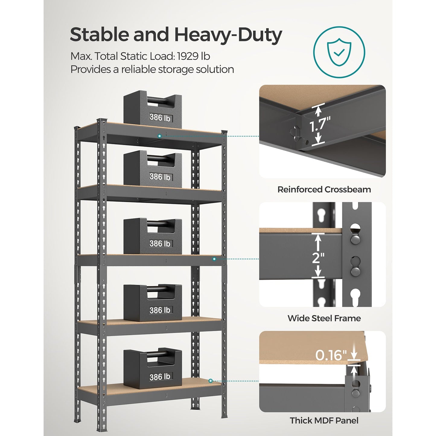 5-Tier Garage Storage Shelf