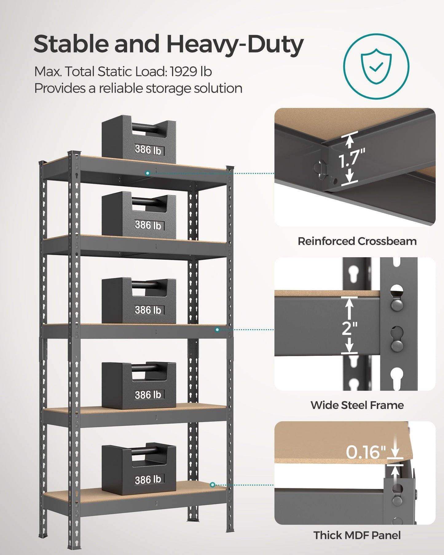 5-Tier Storage Shelves Set of 2