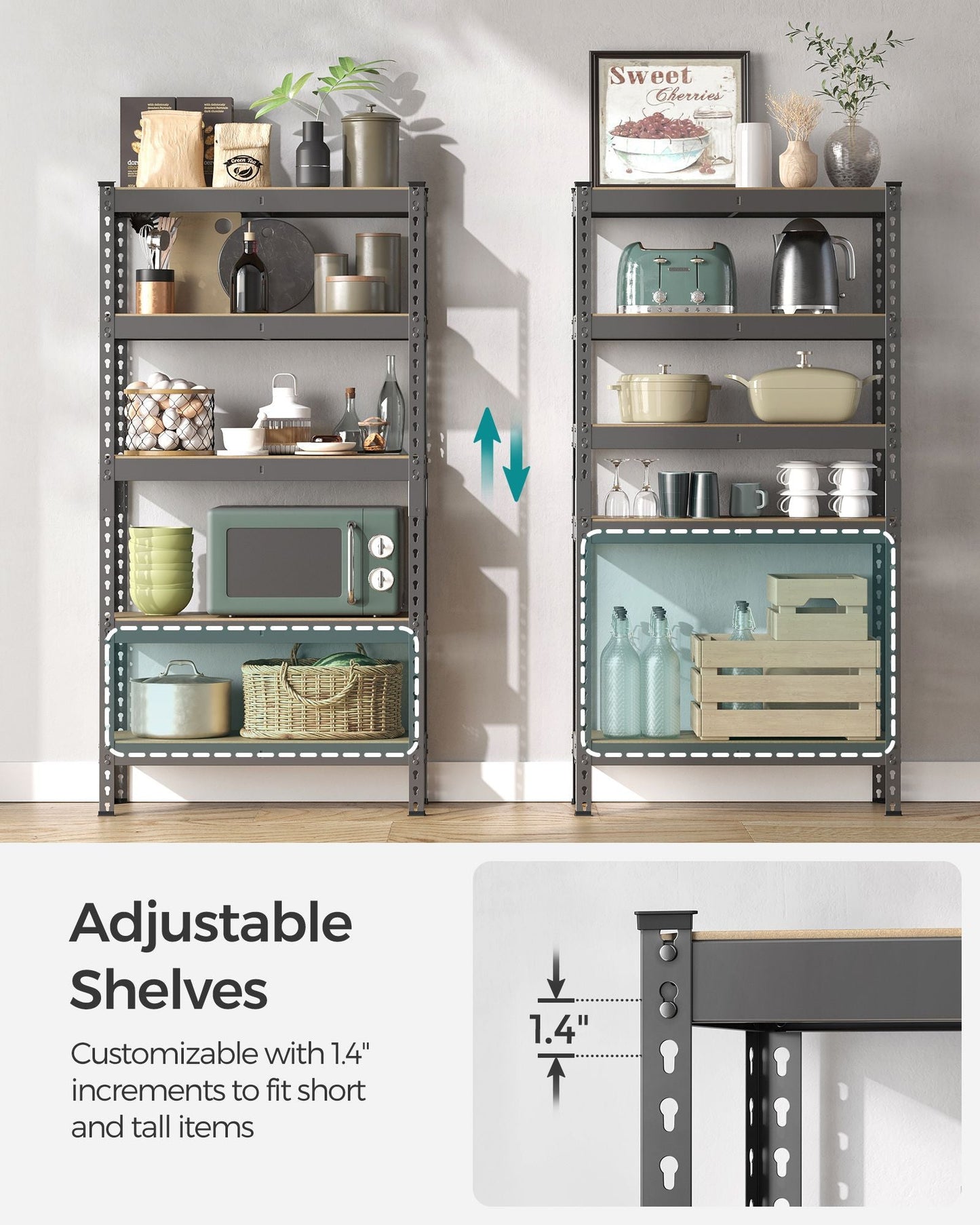 5-Tier Storage Shelves Set of 2