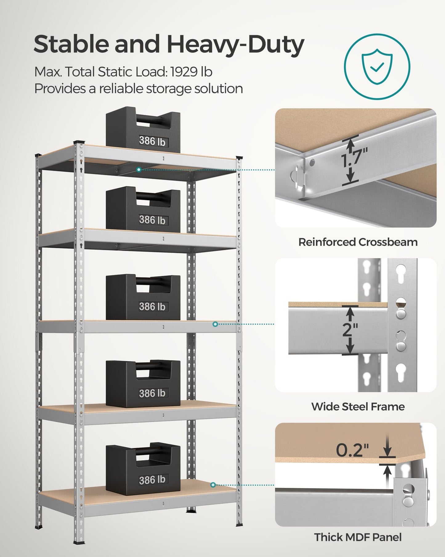 5-Tier Storage Shelves Set of 2