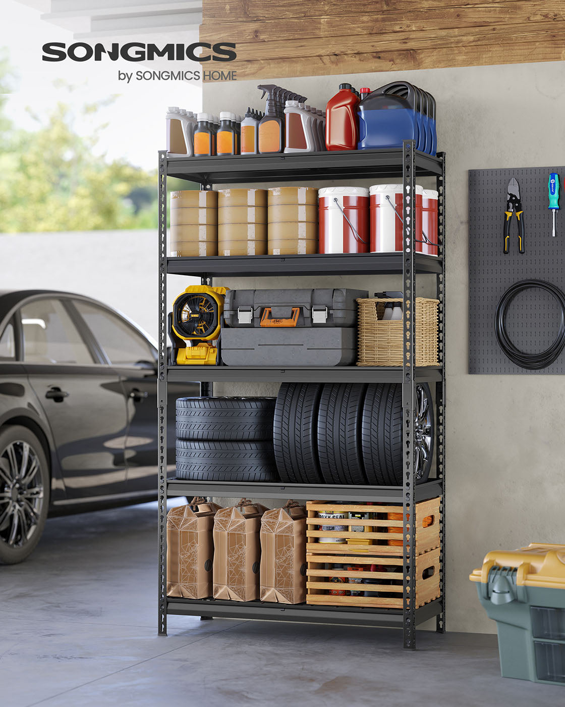 5-Tier Storage Shelves, 2,250 lb Load