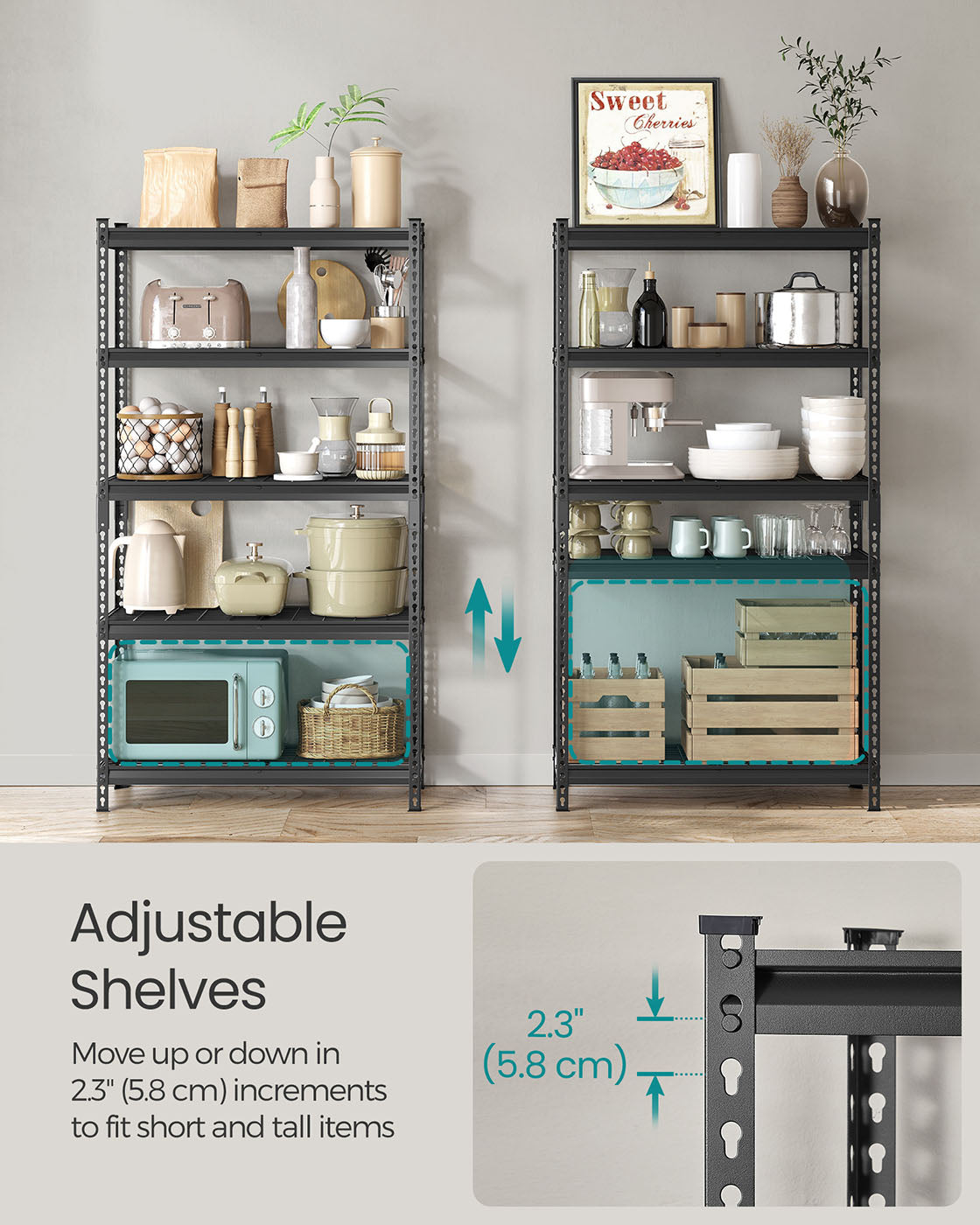 5-Tier Storage Shelves, 2,250 lb Load