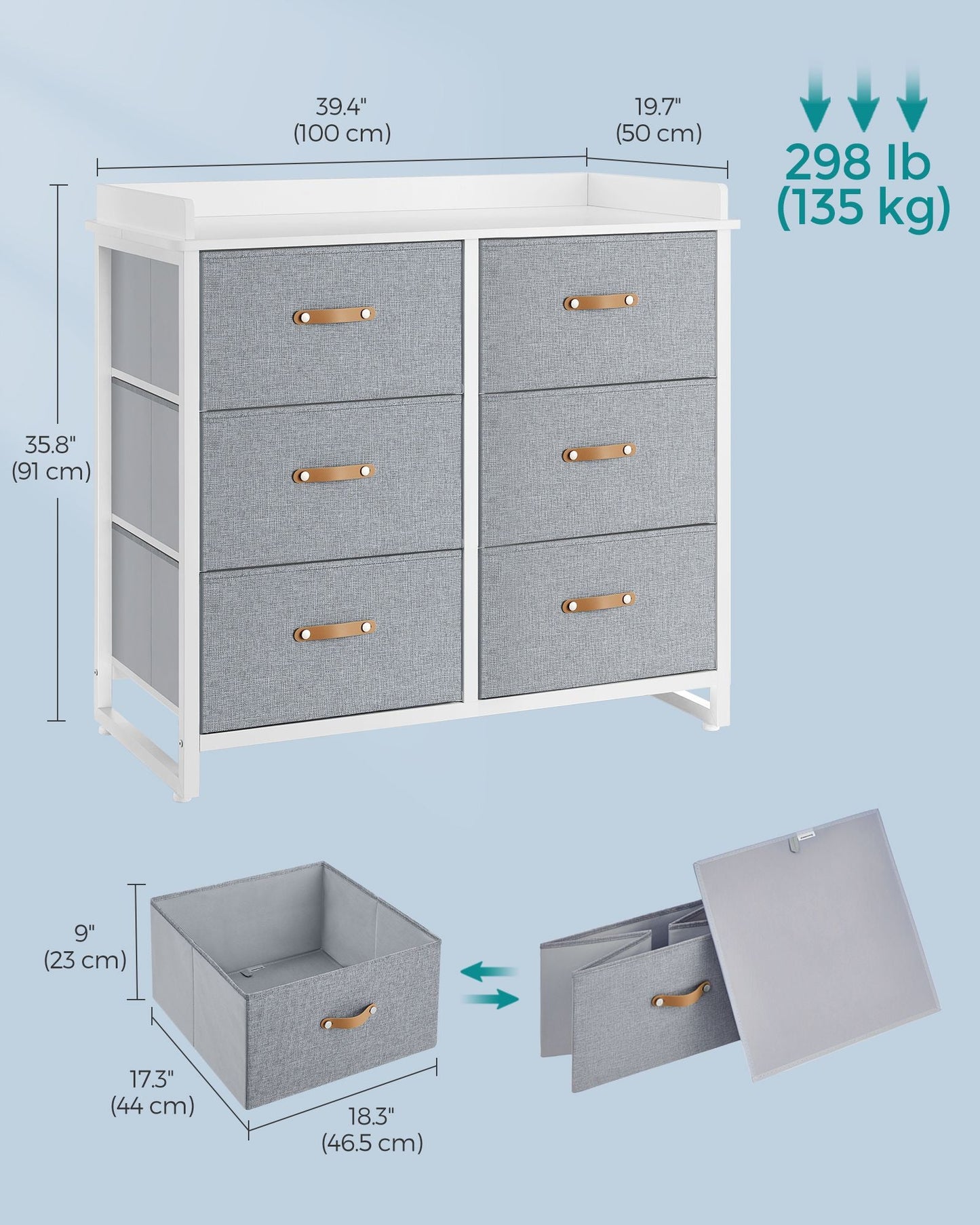 Water-Resistant Kids Dresser with 6 Drawers