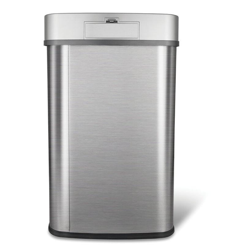 Grey 13-Gallon Stainless Steel Kitchen Trash Can Motion Sensor Lid for touchless waste disposal