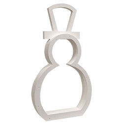 2/Set - White Wooden Cutout Standing Snowmen