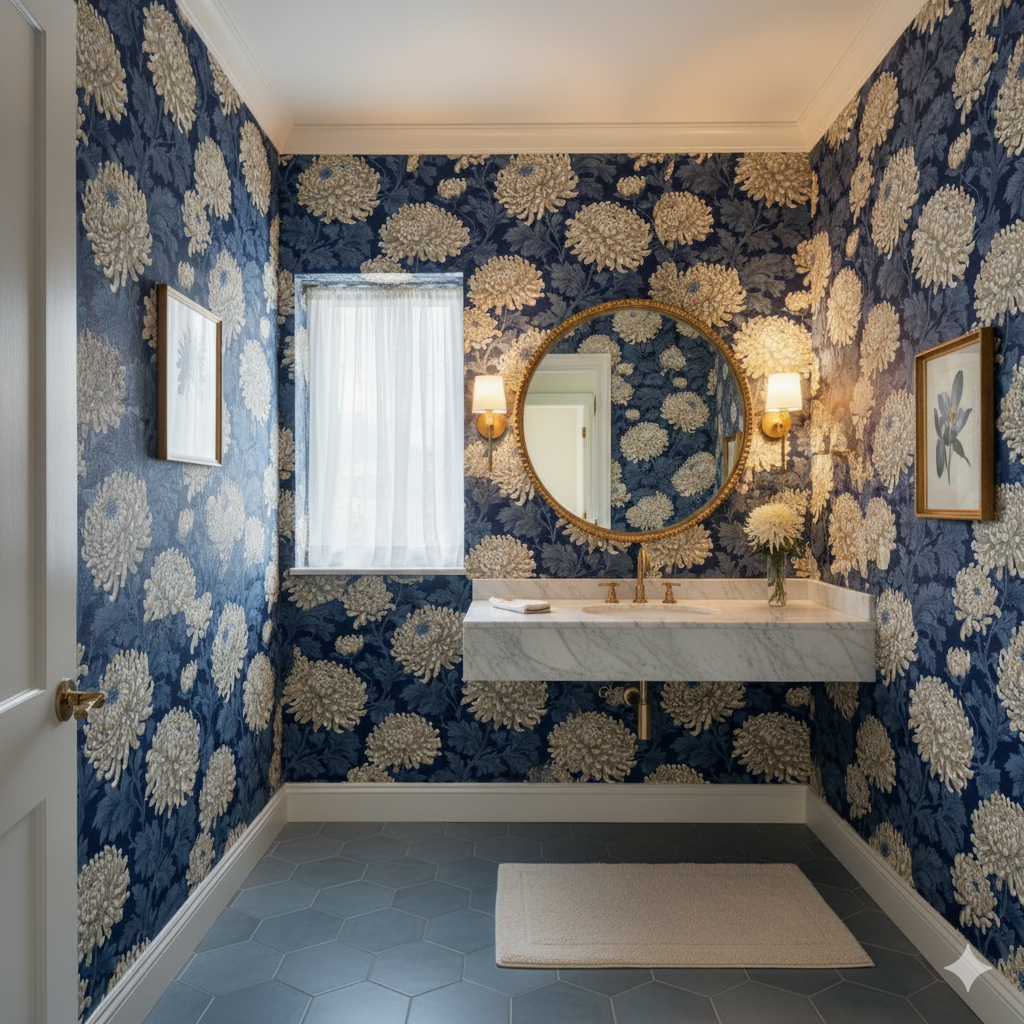 Midnight Chrysanthemum Wallpaper